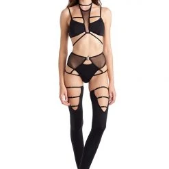 Hamade Activewear Strappy Halter Neck Top - Black