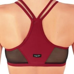 Tops Dragonfly Victoria Sports Bra - Burgundy Mesh