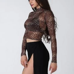 REV ACTIV Wild Leopard Long Sleeved Crop Top All Pole Wear 13 REV ACTIV Wild Leopard Long Sleeved Crop Top All Pole Wear